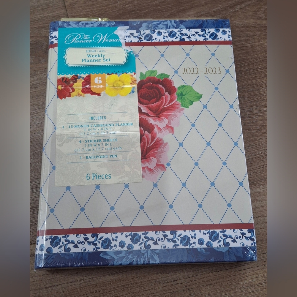 The Pioneer Woman Weekly Planner HERITAGE FLORAL 6-pc Set  2022-23 New/Sealed